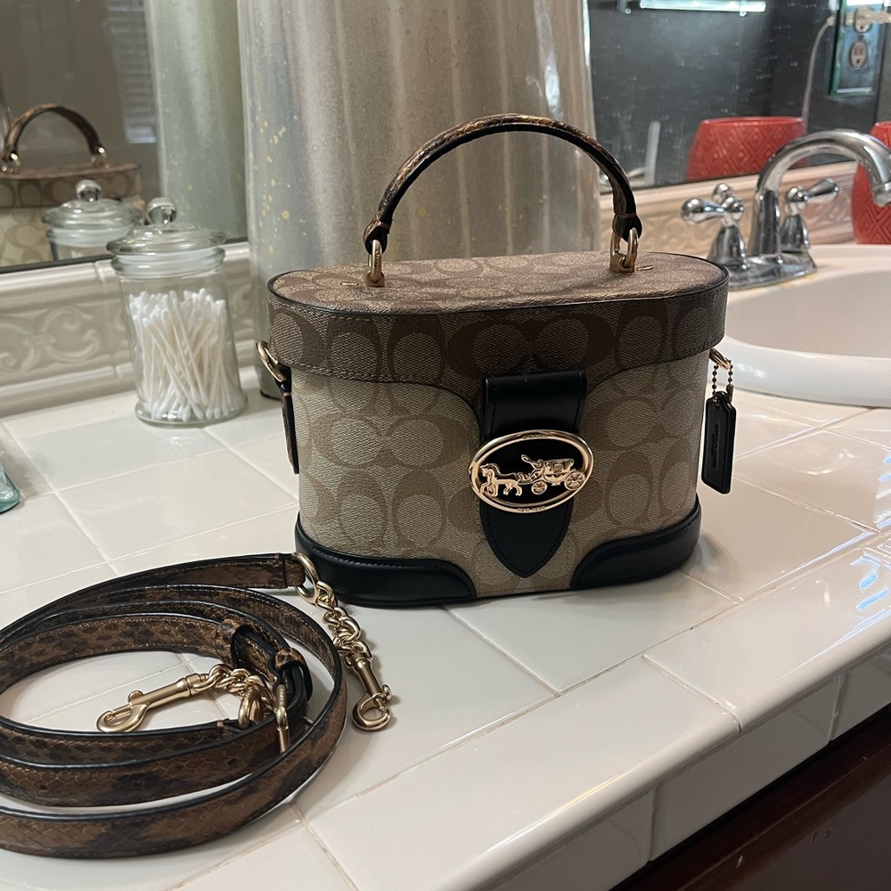 Coach Mini Bag Brown and Black Two-Tone Design